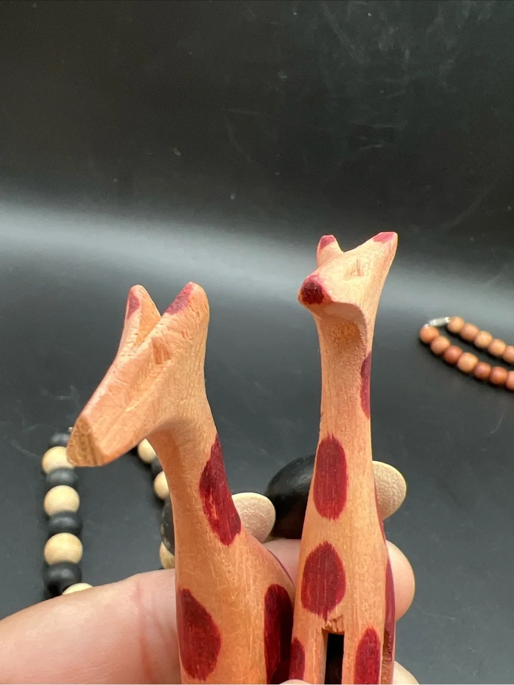 9 pc Lot Safari Theme Jewelry Collection Wood Carved Browns Black Vintage To Now